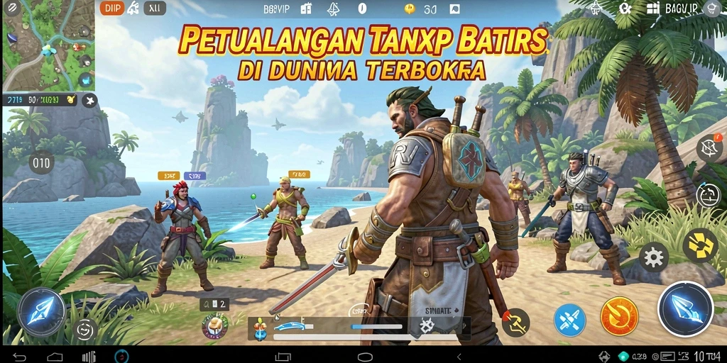 Screenshot utama B8VIP menunjukkan aksi seru dalam dunia terbuka.