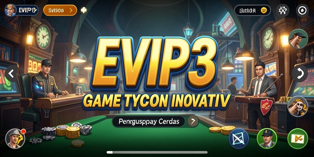 Tangkapan layar utama EVIP3 menampilkan pengalaman gameplay Tycoon yang mendalam.