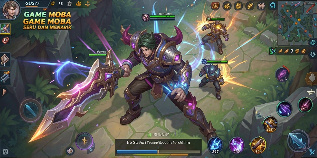 Gameplay GUS77 menampilkan pertarungan seru dengan strategi tim.