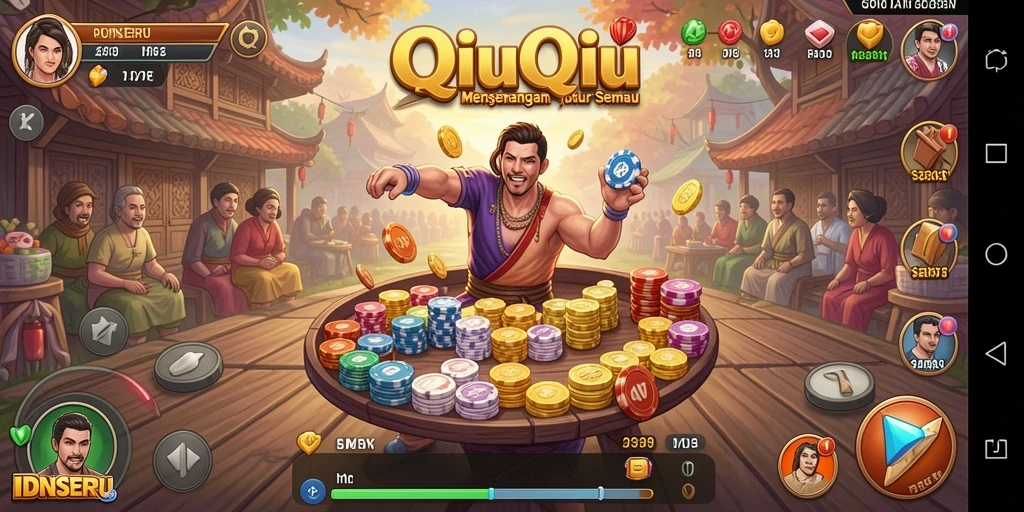 Tampilan screenshot utama IDNSERU menunjukkan gameplay QiuQiu yang menarik.