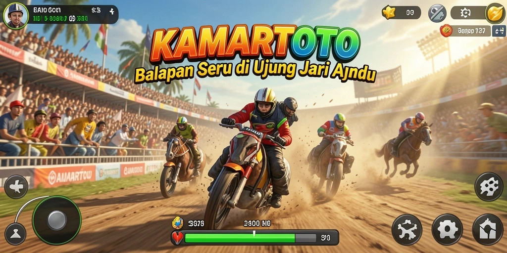 Tampilan gameplay balapan yang seru dan mendebarkan di KAMARTOTO.