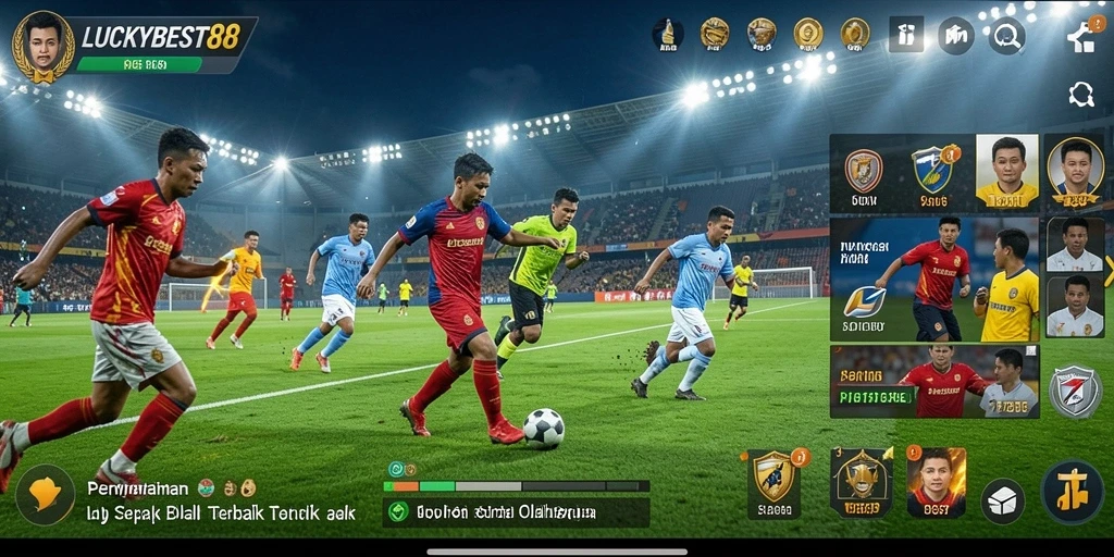 Tampilan gameplay LUCKYBEST88 menampilkan aksi sepak bola yang mendebarkan.