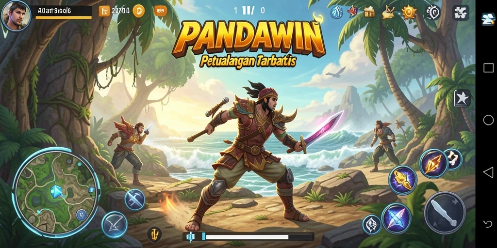 Tampilan screenshot menunjukkan aksi menegangkan dalam PANDAWIN