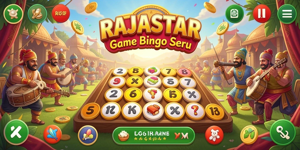 Tampilan gameplay seru dalam RAJASTAR, nikmati bingo bersama teman.