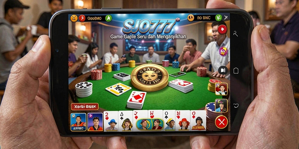Tampilan gameplay seru dengan papan Gaple yang interaktif.