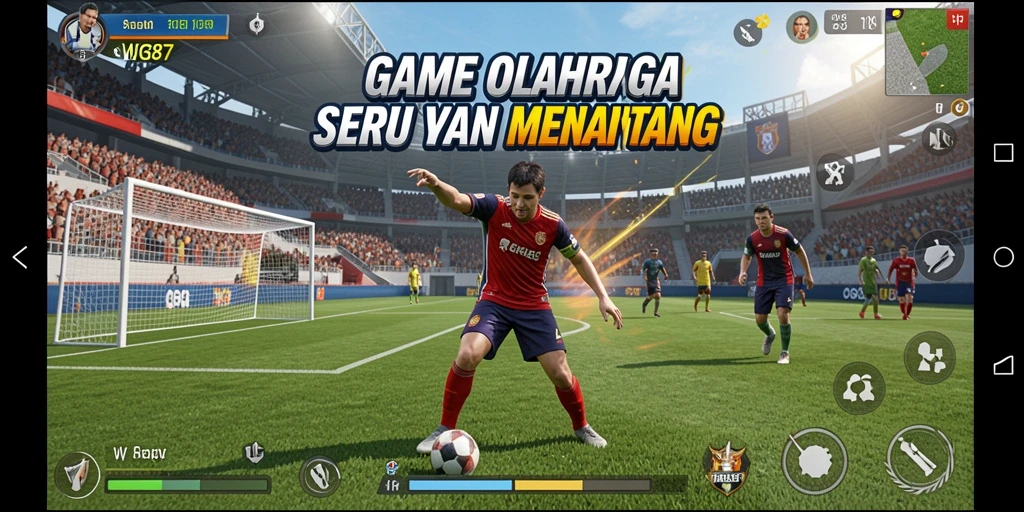 Screenshot menunjukkan aksi intens dalam permainan olahraga WG87.